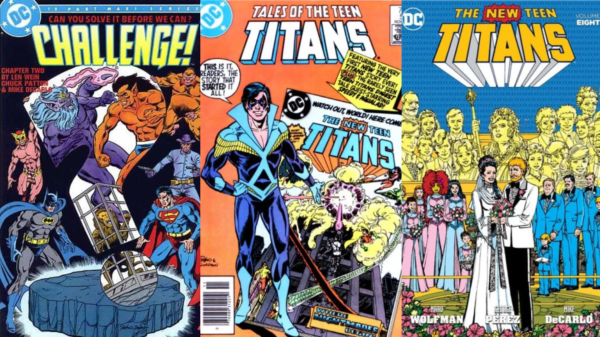 Two Covers For Teen Titans And One Cover For DC Challenge Drawn By Chuck Patton.