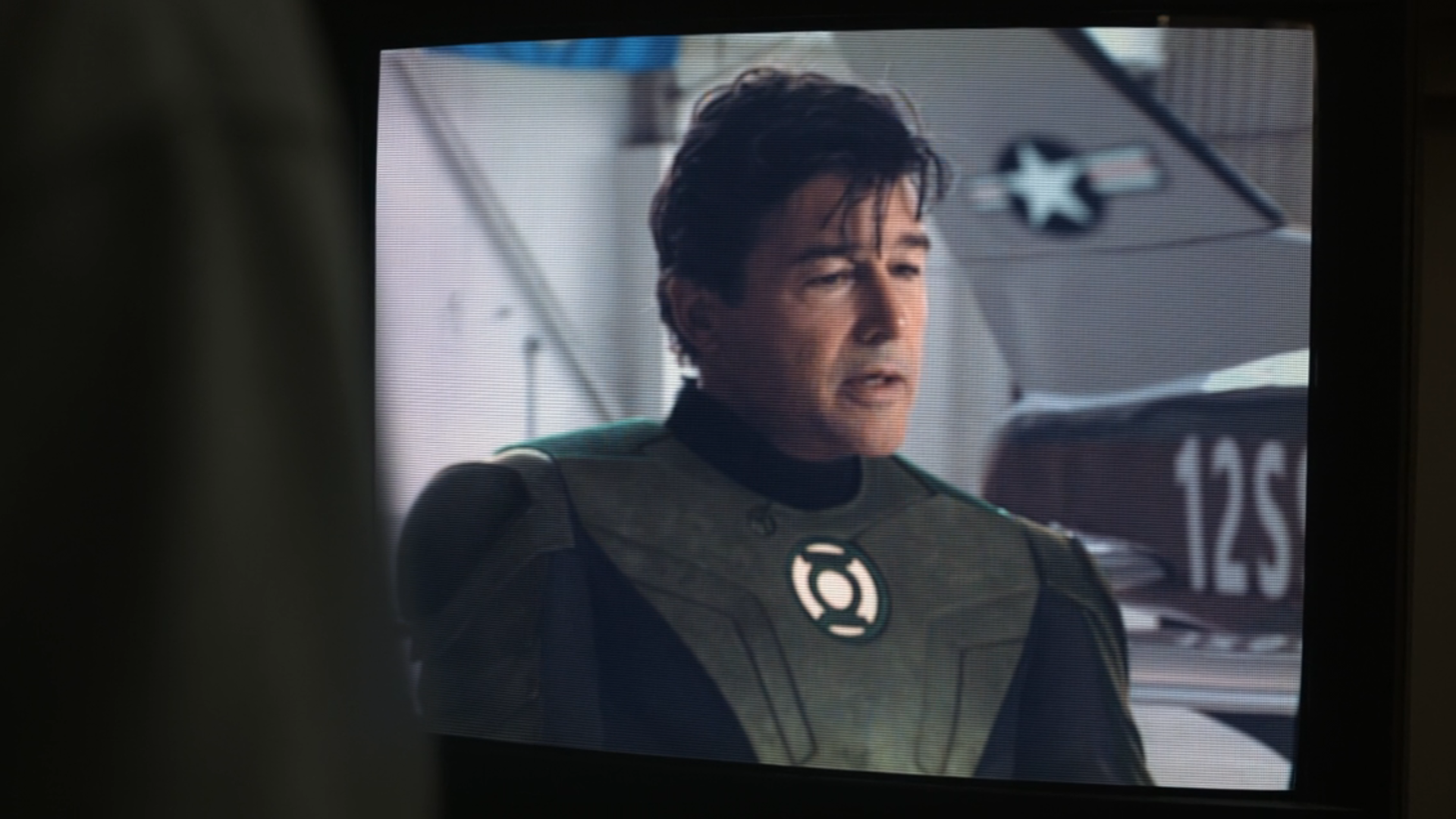 1996 Hal Jordan In Full Green Lantern Costume On TV For A 60 Minutes Interview.